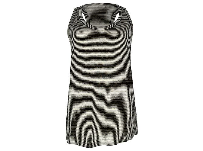 Brunello Cucinelli Regata listrada em linho preto e branco