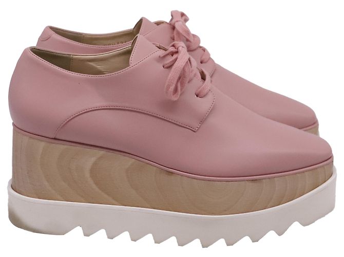 Stella Mc Cartney Chaussures compensées à plateforme Elyse de Stella McCartney en cuir rose