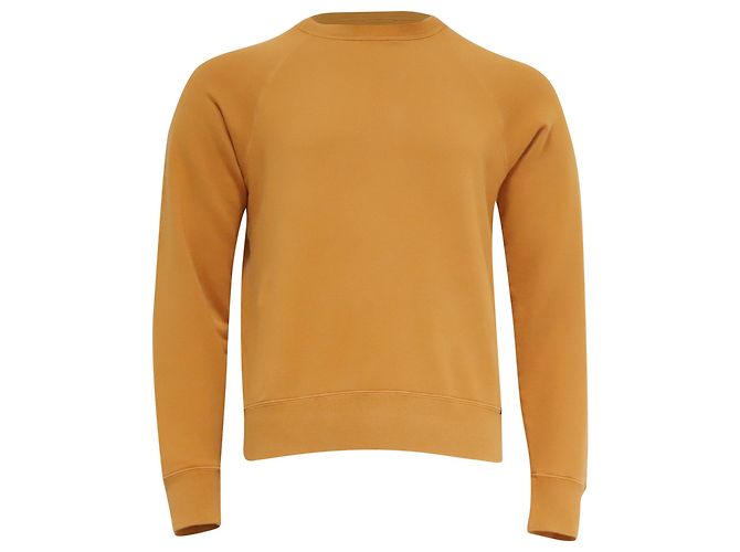 Tom Ford Sweatshirt, garment-dyed, aus gelber Baumwolle Kamel