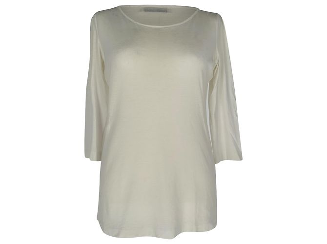 Camiseta Jil Sander de manga 3/4 en algodón blanco Crudo