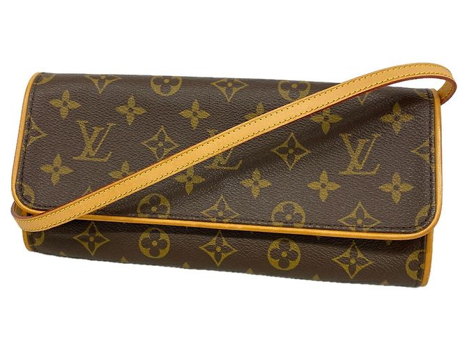 Sac à épaule Louis Vuitton Monogram Pochette Twin GM Marron