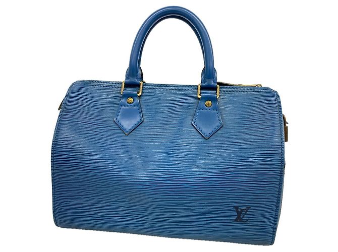 Sac à main Louis Vuitton Epi Speedy 25 Bleu