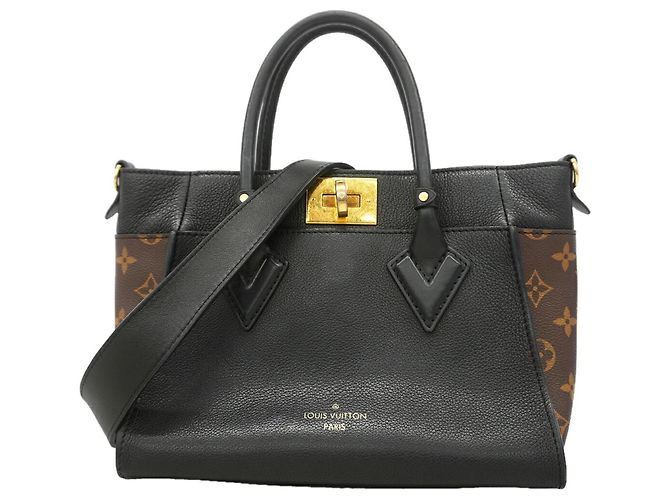 Borsa Louis Vuitton Monogram On My Side PM Marrone Nero