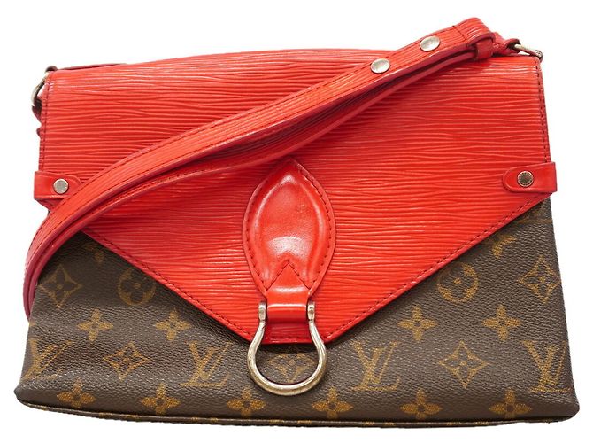 Sac à épaule Louis Vuitton Monogram Saint Michel Marron Rouge