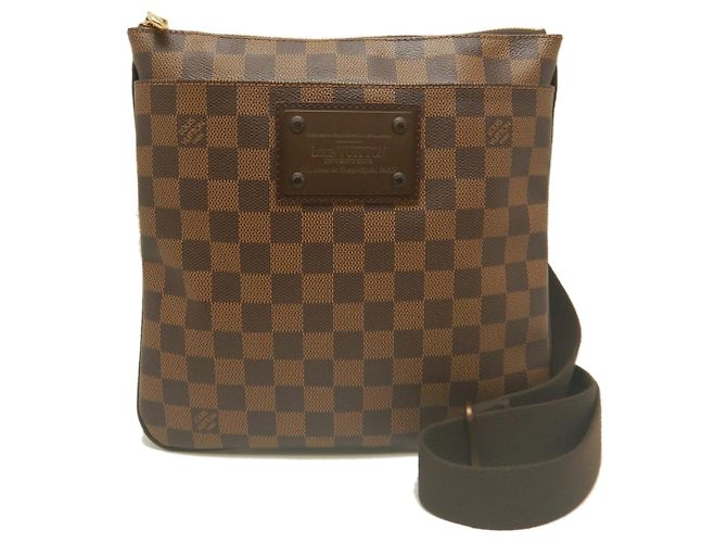 Louis Vuitton Damier Pochette Plat Brooklyn Shoulder Bag Damier ebene