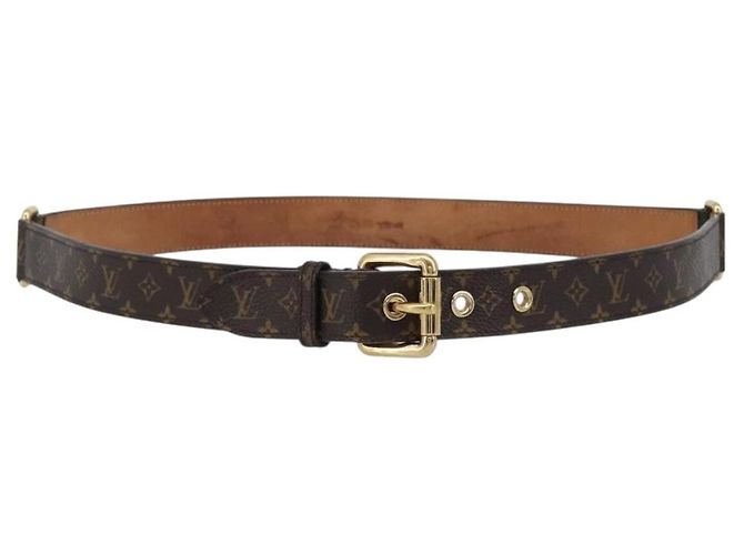 Louis Vuitton Cinturón Trio Belt Monogram Canvas Thin Castaño
