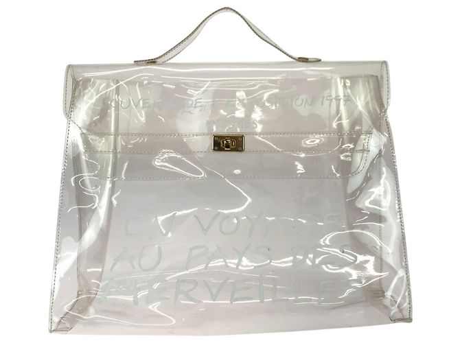 Hermès Bolsa Hermes Kelly Vinyl Branco