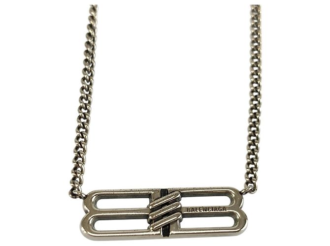 Collana Balenciaga BB Icon placcata in argento