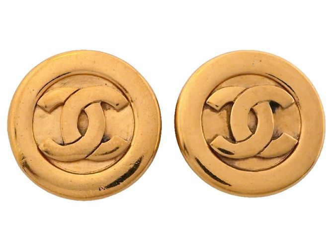 Boucles d'oreilles clips Chanel plaquées or Doré