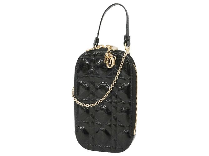 Borsa a tracolla Christian Dior Cannage Nero