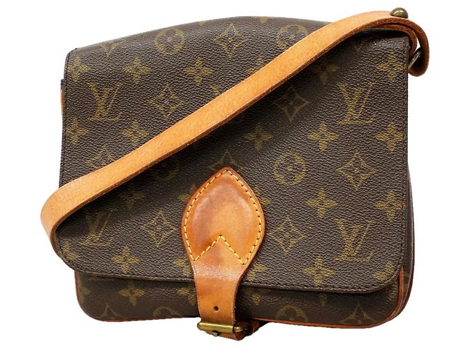 Bolsa de Ombro Louis Vuitton Monogram Cartouchiere MM Marrom