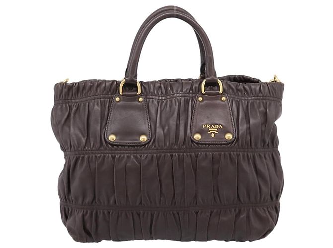 Prada Gaufre Nappa Leather Large Brown