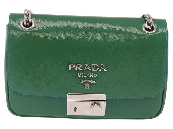 Prada Sound Chain Saffiano Leather Small Verde