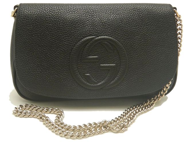 Bolsa de Ombro Gucci Soho Interlocking G Preto