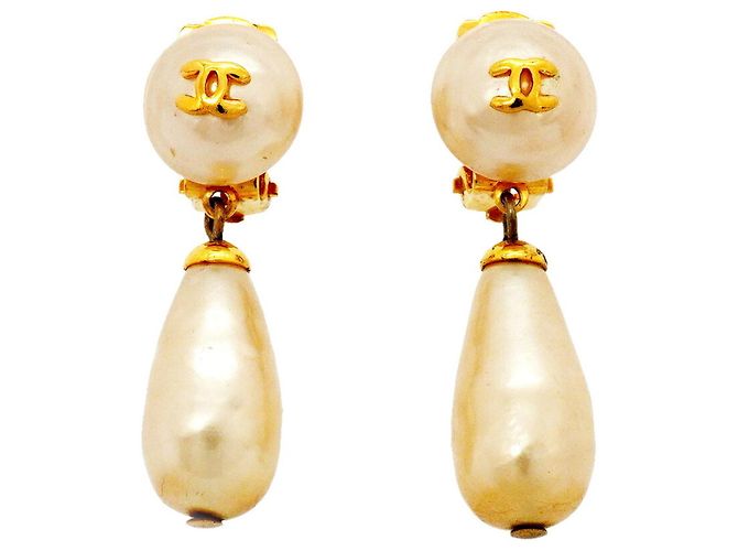 Pendientes de clip Chanel con logo Coco Dorado