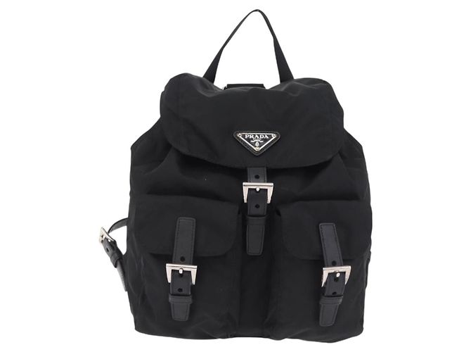 Sac à dos Prada Double Pocket Chain Re-Nylon Mini Noir