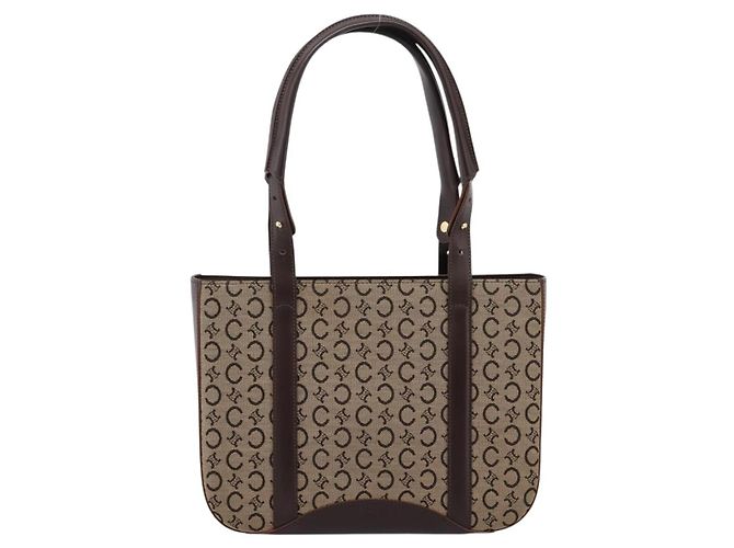 Céline Celine C Macadam Canvas and Leather Beige