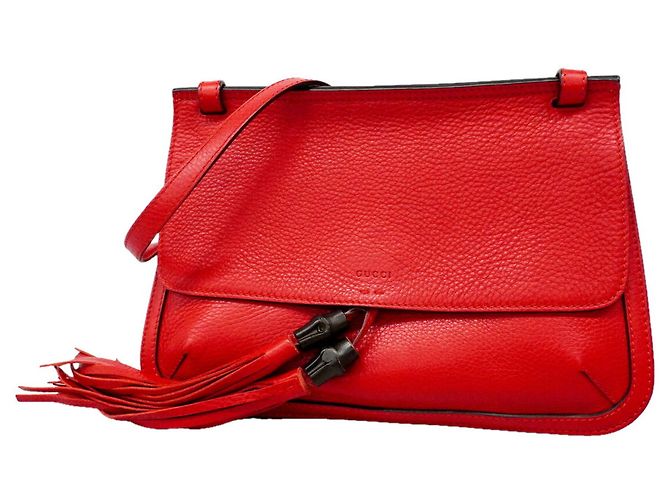 Bolso de hombro Gucci Bamboo Roja