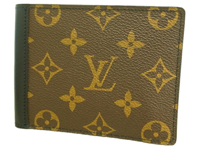 Louis Vuitton Monogram Macassar Portefeuille Mindoro Wallet Marrone Nero