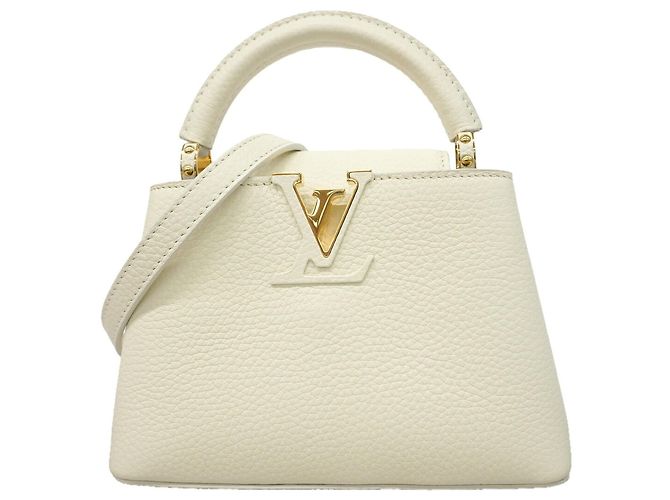 Bolso de mano Louis Vuitton Capucines Mini Blanco