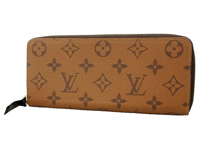 Louis Vuitton Monogram Reverse Portefeuille Clemence Long Wallet Marron