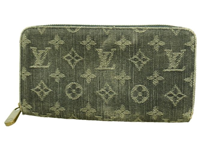 Portafoglio Zippy Louis Vuitton Monogram Denim Nero