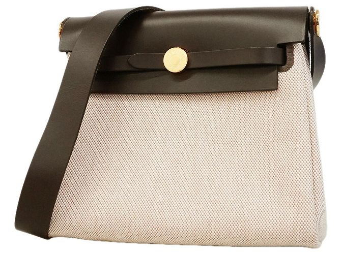 Hermès Borsa a tracolla Hermes Herbag Zip Mini Marrone Beige