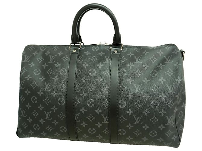 Louis Vuitton Monogram Eclipse Keepall Bandoulière 45 Preto