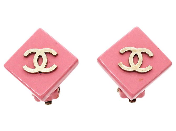 Orecchini a clip Chanel Coco Mark Rosa e Argento