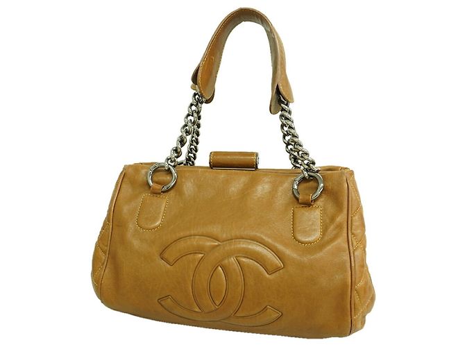 Sac cabas Chanel en cuir marron