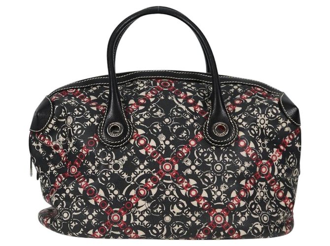 Chanel Optic Coco Bowler Printed Coated Canvas with Caviar Medium Noir