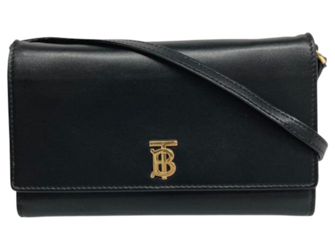Bolsa de Ombro em Couro Burberry Preto