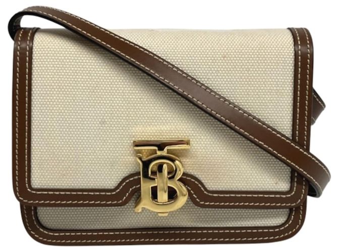 Sac à épaule Burberry Ivory Écru