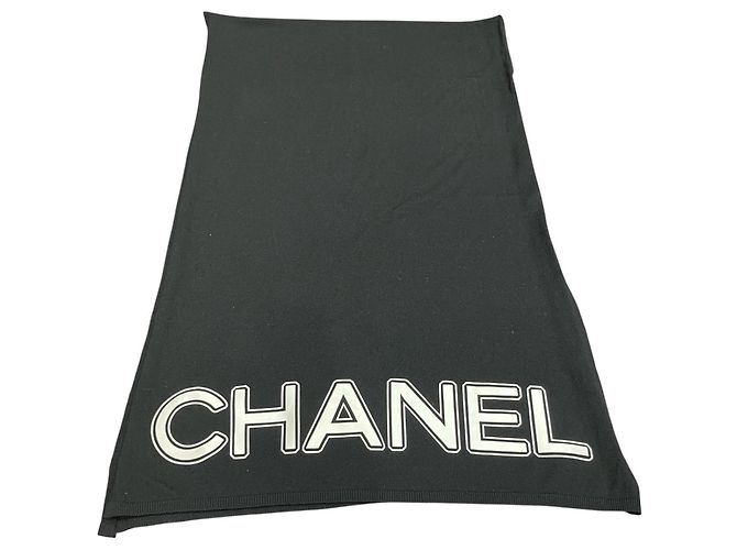 Chanel Black Wool Stole