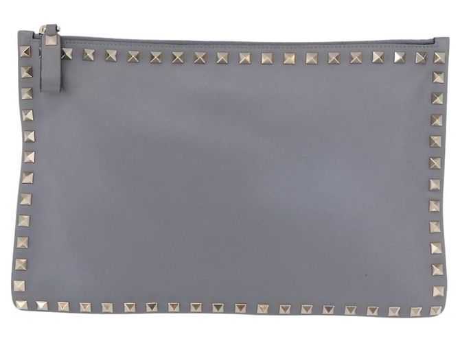 Valentino Garavani Rockstud Pouch Leather Large Marron