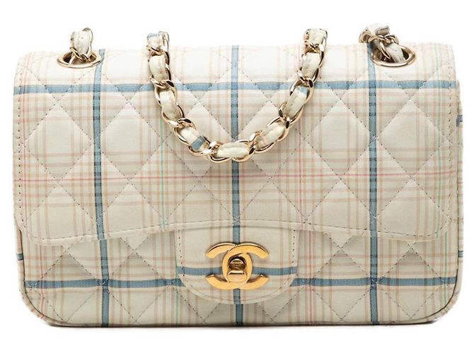 Borsa a tracolla Chanel Coco Mark Mini Matelassé Multicolore D'oro Crudo