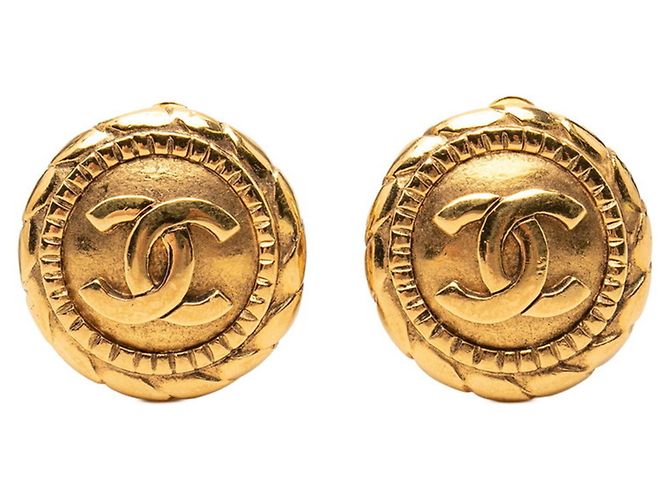 Orecchini a clip rotondi Chanel Coco Mark D'oro