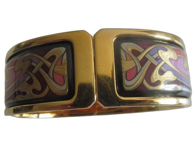 Frey Wille Pulsera Celtic Alphonse Mucha Sarah Bernhardt Esmalte Oro Rosa Dorado Púrpura
