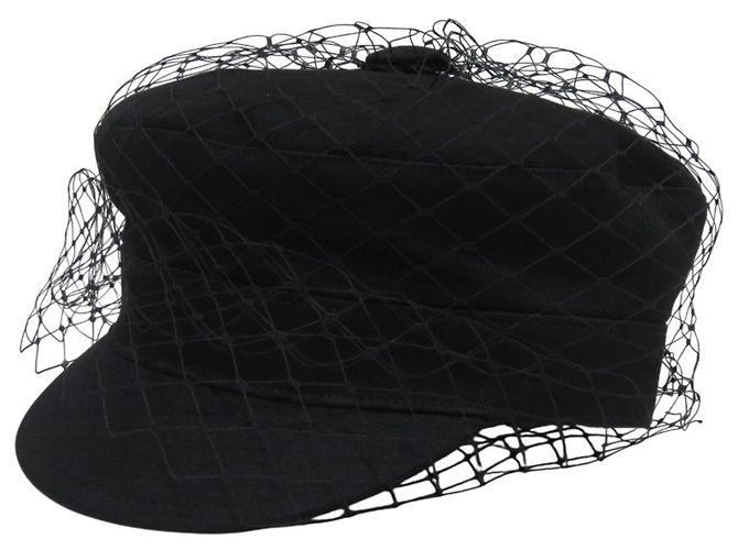 Boné de tule Christian Dior Preto