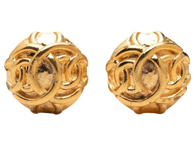 Chanel Coco Mark vergoldete Clip-Ohrringe Golden