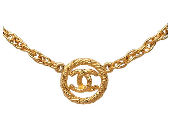 Collier chaîne Chanel Coco Mark Doré