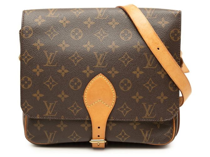 Borsa a tracolla Louis Vuitton Monogram Cartouchiere GM Marrone