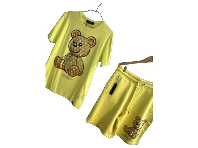 Autre Marque Avenue George V Set T-shirt e Pantaloncini Gialli Giallo