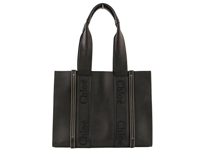Sac cabas Chloé Woody Leather Noir