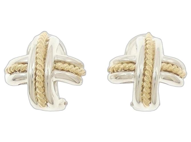 Autre Marque Orecchini a clip Tiffany Signature Argento D'oro