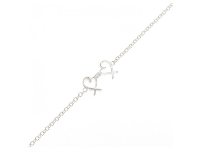 Autre Marque Pulseira Tiffany Double Loving Heart Prata