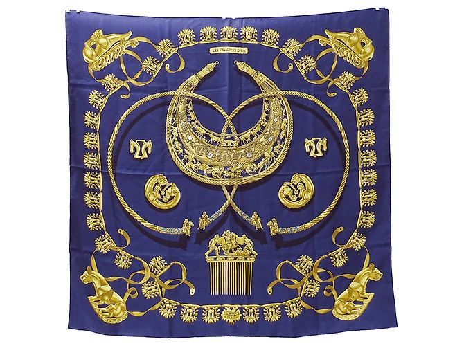 Silk In Hermès Pañuelo de seda Hermes Navy Azul marino