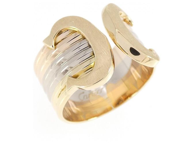 Anello Cartier 2C in oro rosa bianco e giallo 18K D'oro