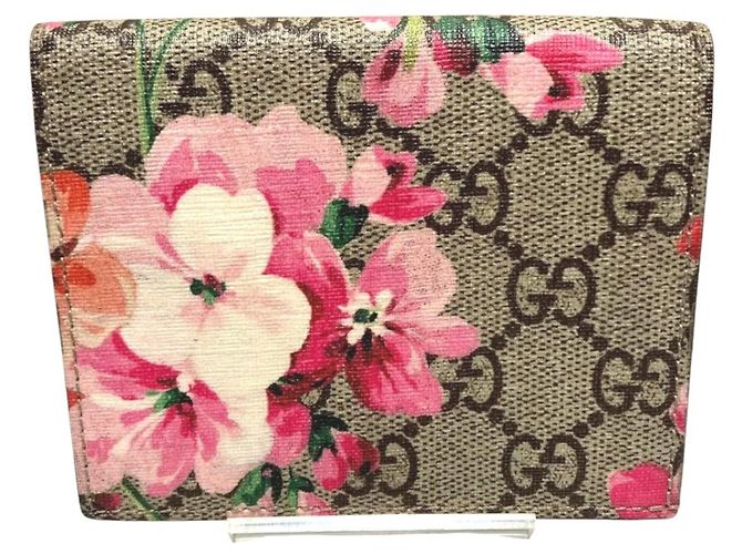 Gucci GG Blooms Bi-Fold Wallet Brown Pink