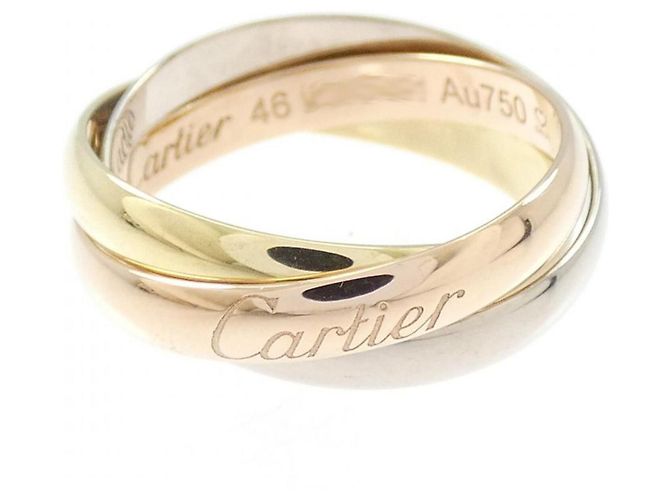 Anillo Cartier Trinity en oro blanco oro amarillo y oro rosa Dorado